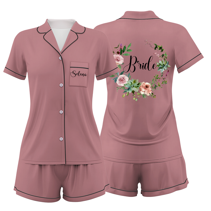 Custom Text Women Short Pajamas Set