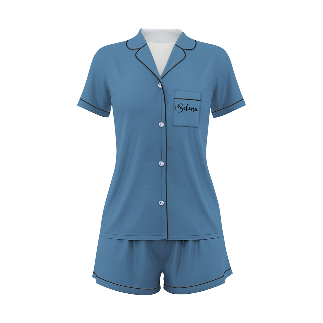 Custom Text Women Short Pajamas Set