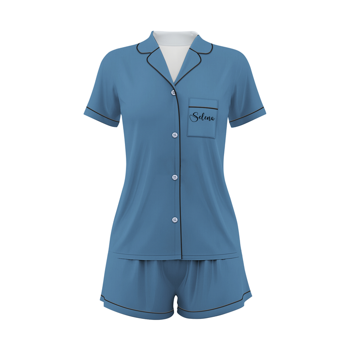 Custom Text Women Short Pajamas Set