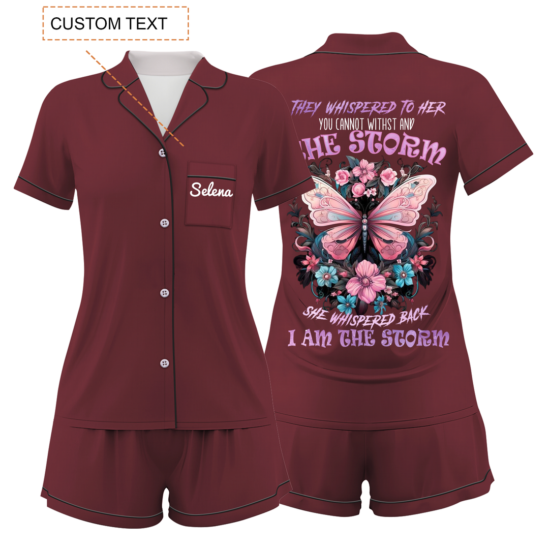 Custom  Butterfly Women Short Pyjamas Sets