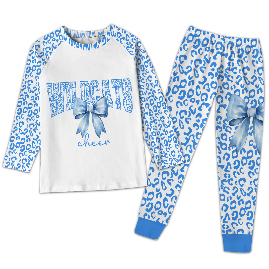 Custom Mascot Bow Cheer All-Over Print  Raglan Sleeve Pajamas