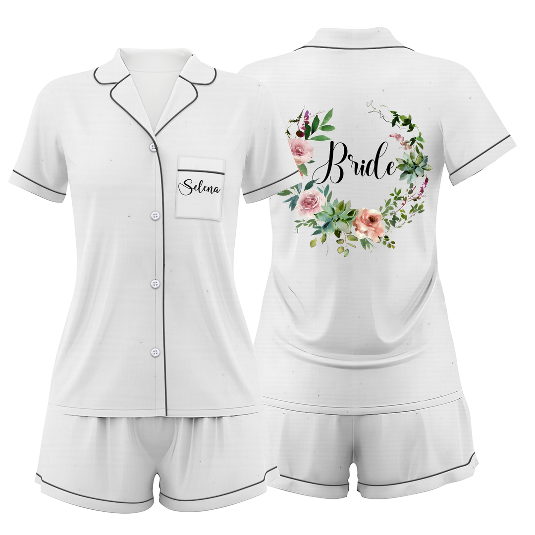 Custom Text Women Short Pajamas Set