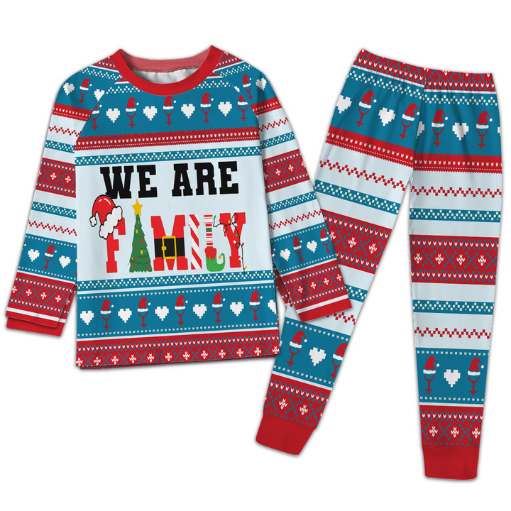 Custom Name We are Family All-Over Print  Raglan Sleeve Pajamas