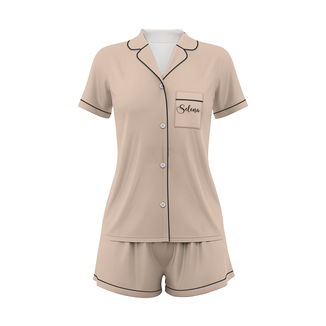 Custom Text Women Short Pajamas Set