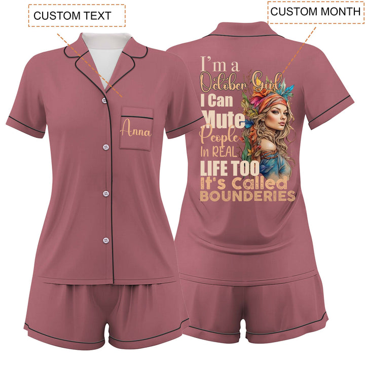 Custom Dusty Rose Queen Short Pajamas Sets