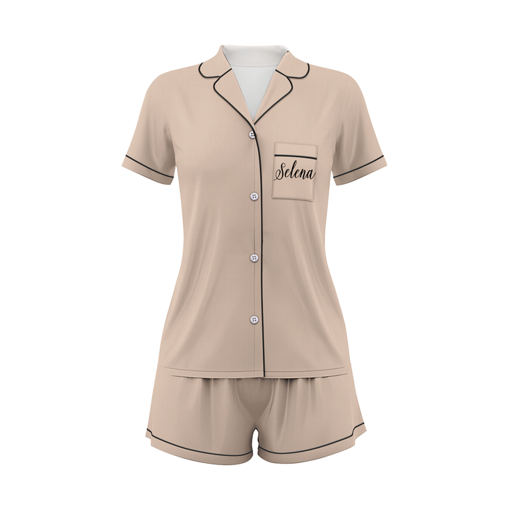 Custom Text Women Short Pajamas Set