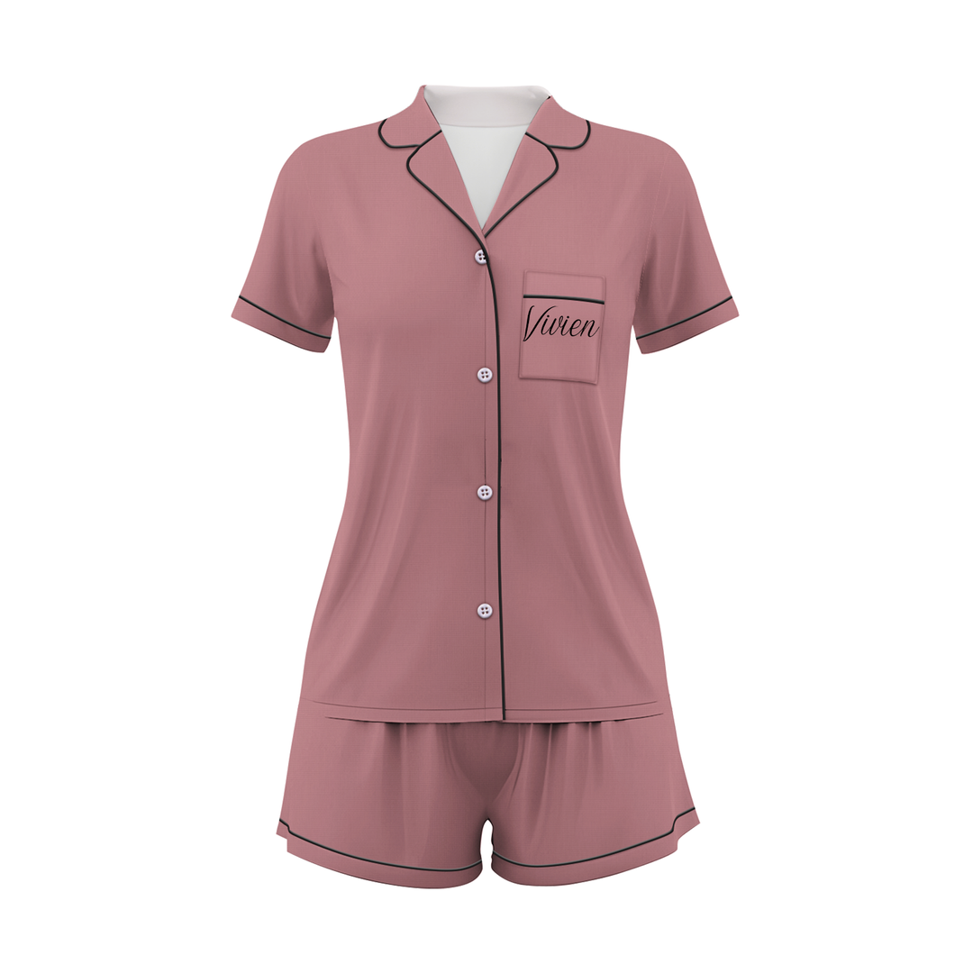 Custom Bride Wedding Satin Short Pajamas Sets