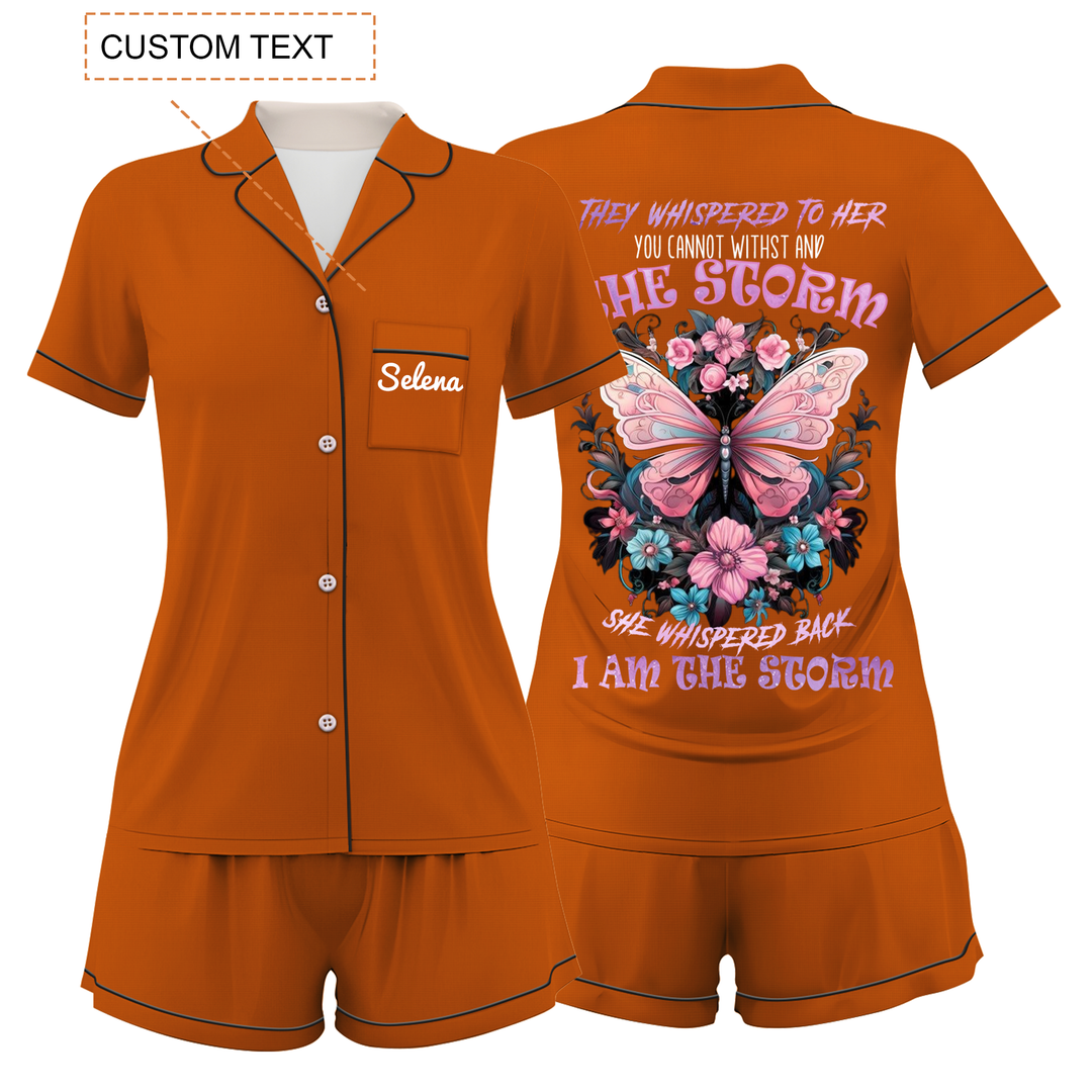 Custom  Butterfly Women Short Pyjamas Sets