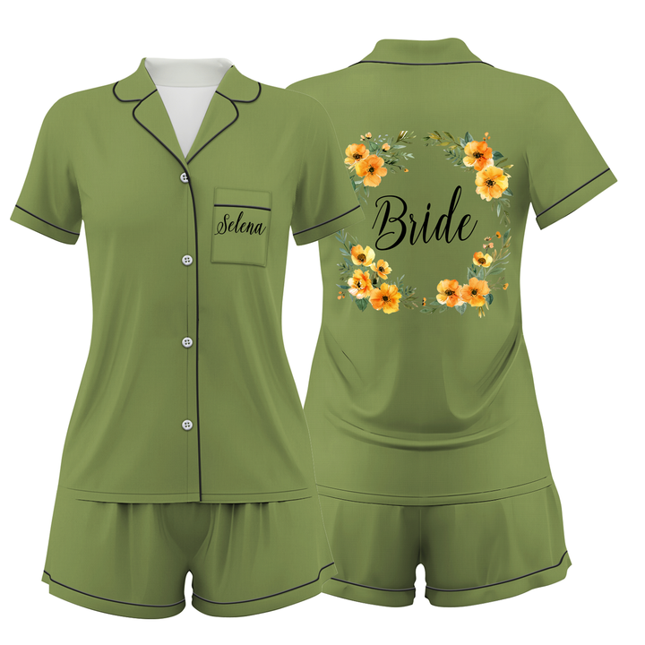 Custom Text Women Short Pajamas Set