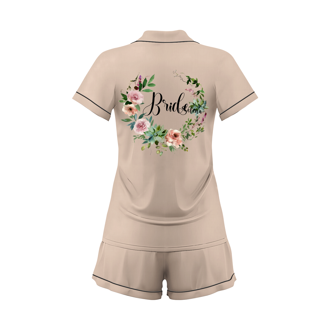 Custom Text Women Short Pajamas Set