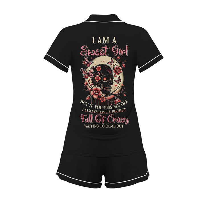 Custom Black I am A Sweet Girl But If You Piss Me Off Short