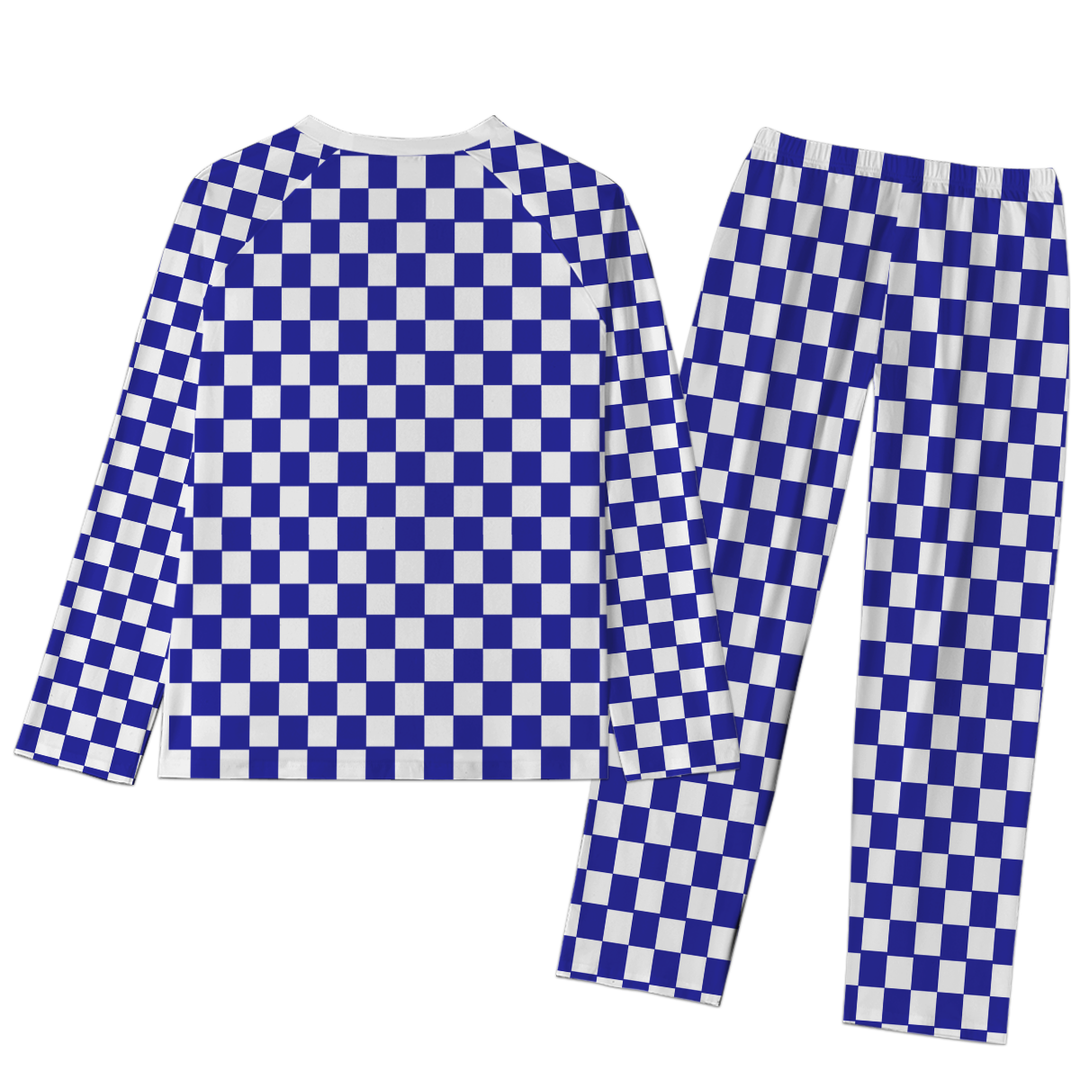 Custom Checkerboard We Are Mascot School Name All-Over Print  Raglan Sleeve Pajamas