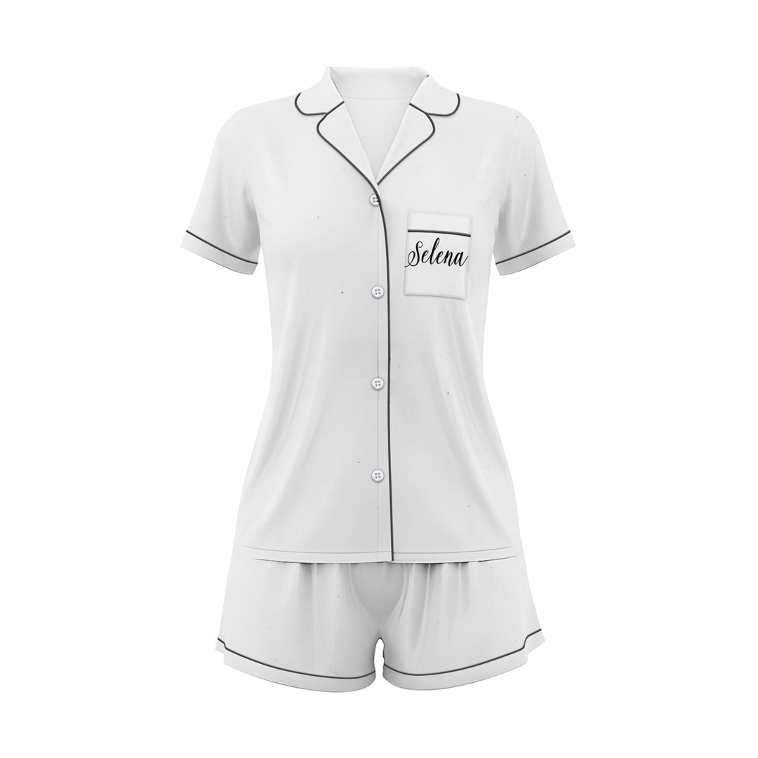 Custom Text Women Short Pajamas Set