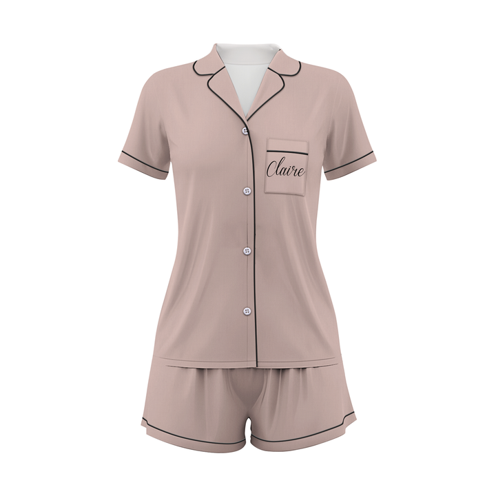 Custom Maid Of Honour Wedding Satin Short Pajamas Sets