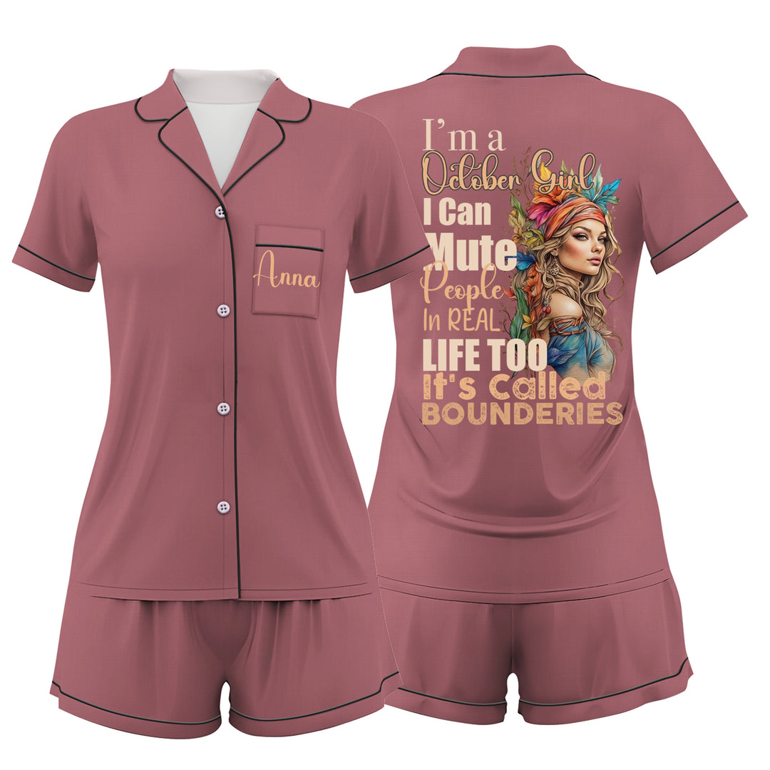 Custom Dusty Rose Queen Short Pajamas Sets