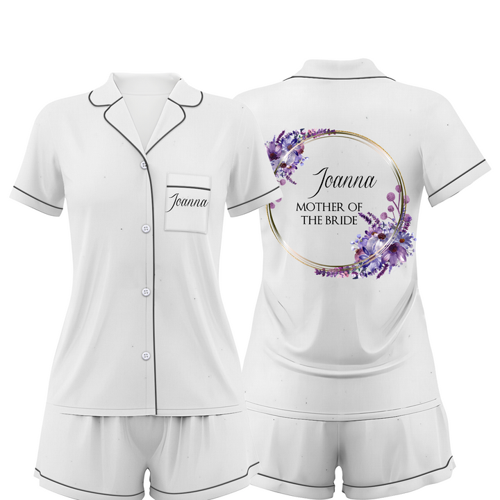 Custom Mother Of The Bride Wedding Satin Short Pajamas Sets