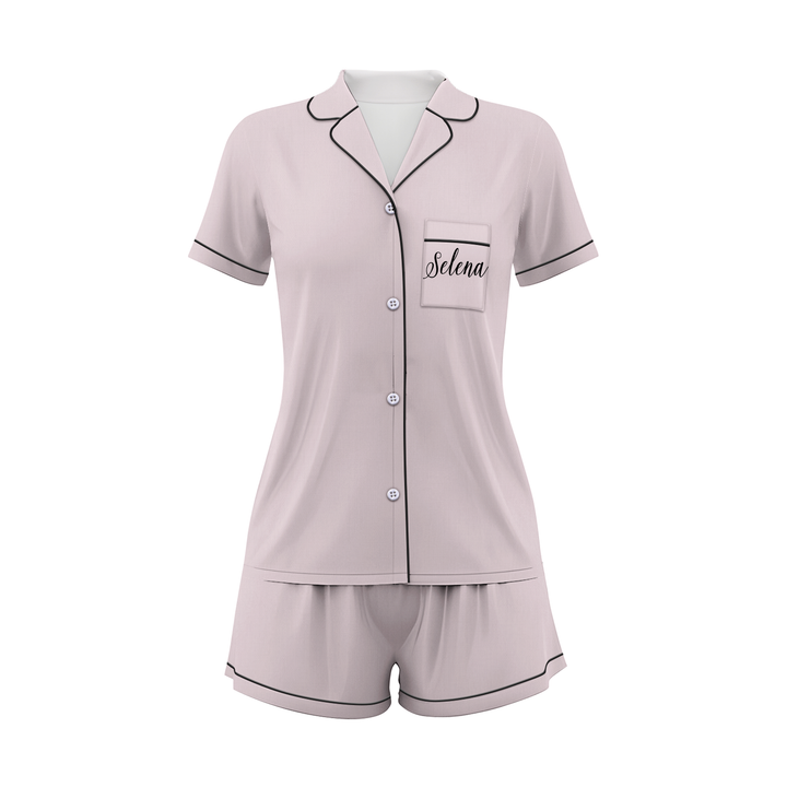 Custom Text Women Short Pajamas Set