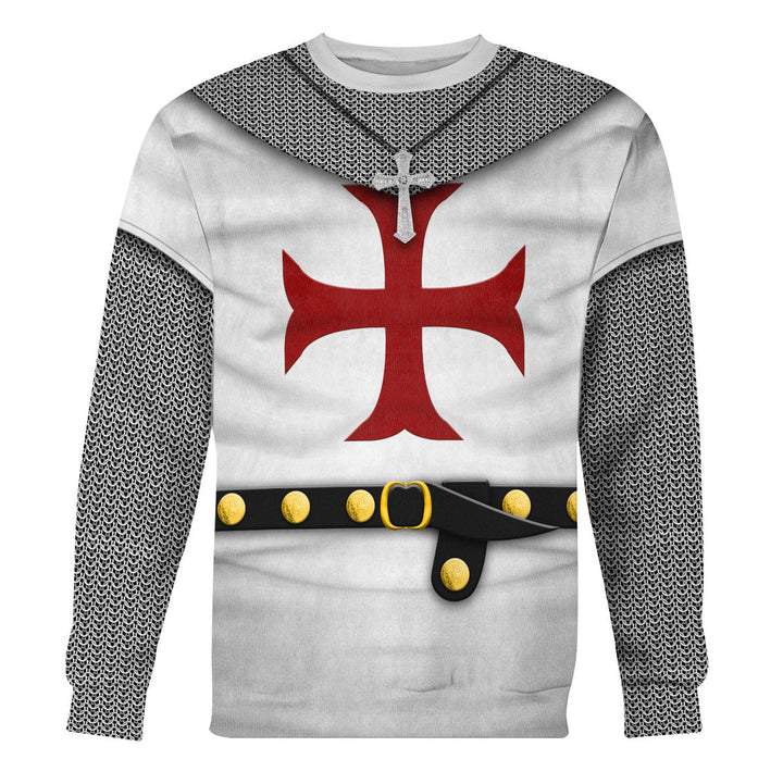 1147–1149 English Templar Knight Costume Hoodie Sweatshirt T-Shirt Tracksuit