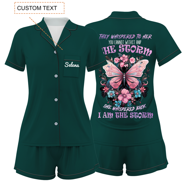 Custom  Butterfly Women Short Pyjamas Sets