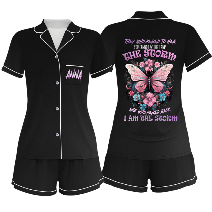 Custom  Butterfly Women Short Pyjamas Sets