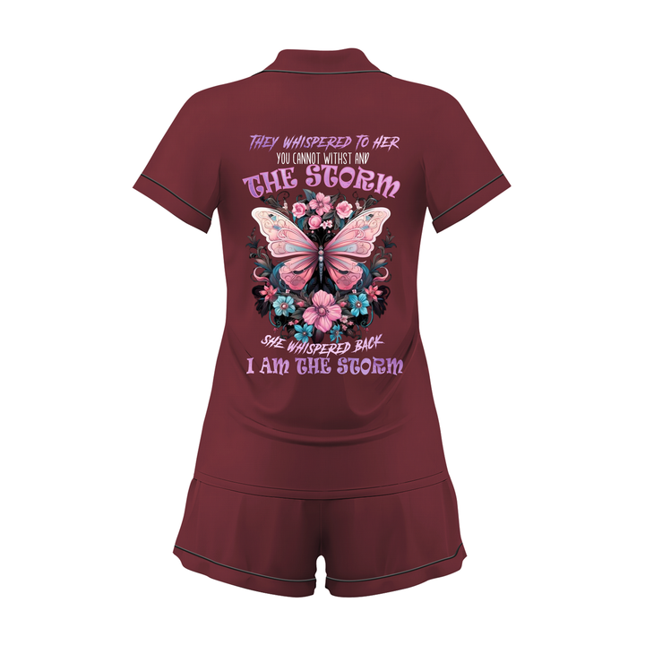 Custom  Butterfly Women Short Pyjamas Sets