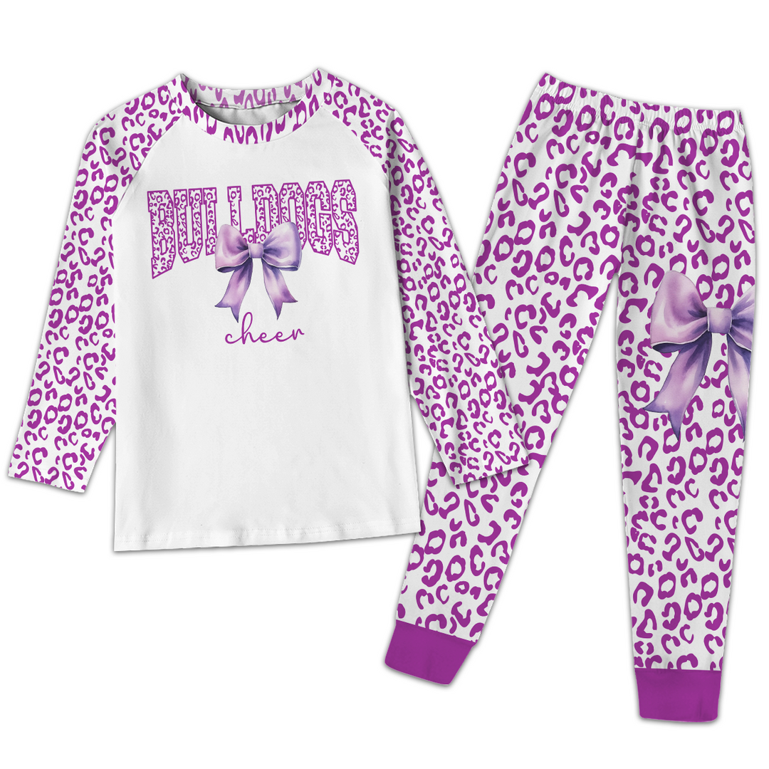 Custom Mascot Bow Cheer All-Over Print  Raglan Sleeve Pajamas