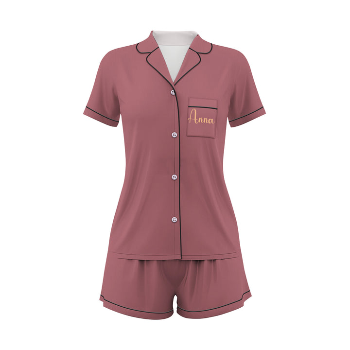 Custom Dusty Rose Queen Short Pajamas Sets