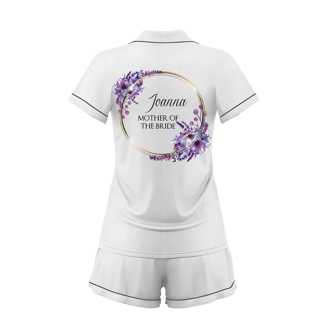 Custom Mother Of The Bride Wedding Satin Short Pajamas Sets