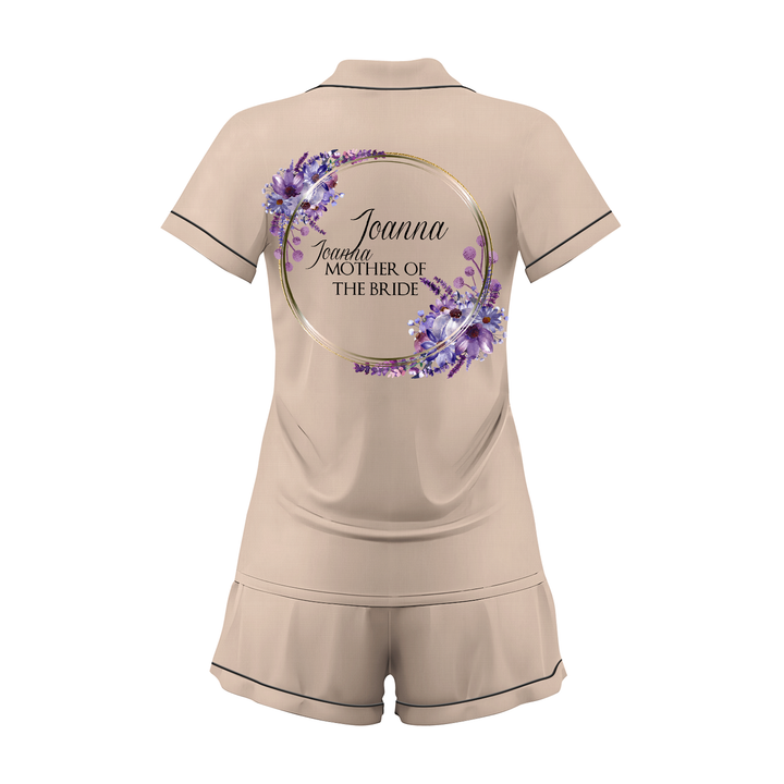 Custom Mother Of The Bride Wedding Satin Short Pajamas Sets