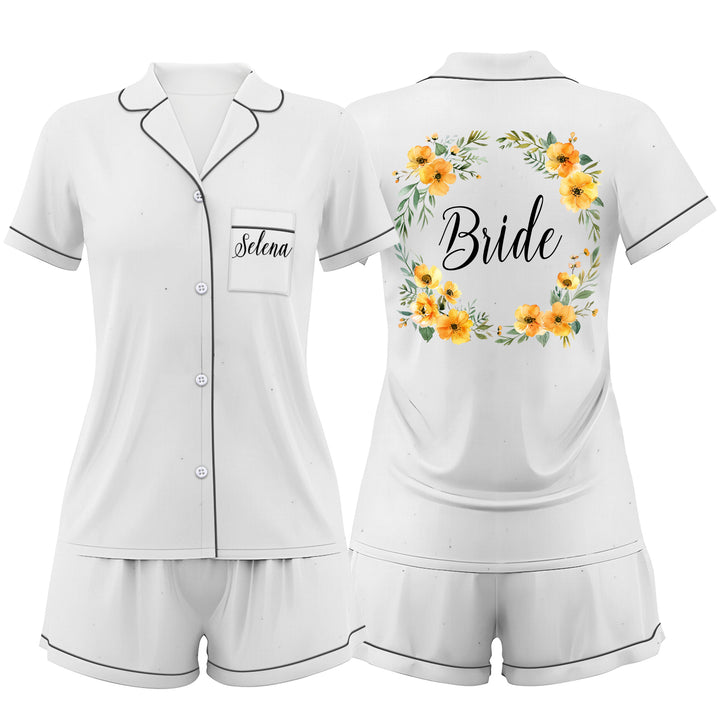 Custom Text Women Short Pajamas Set