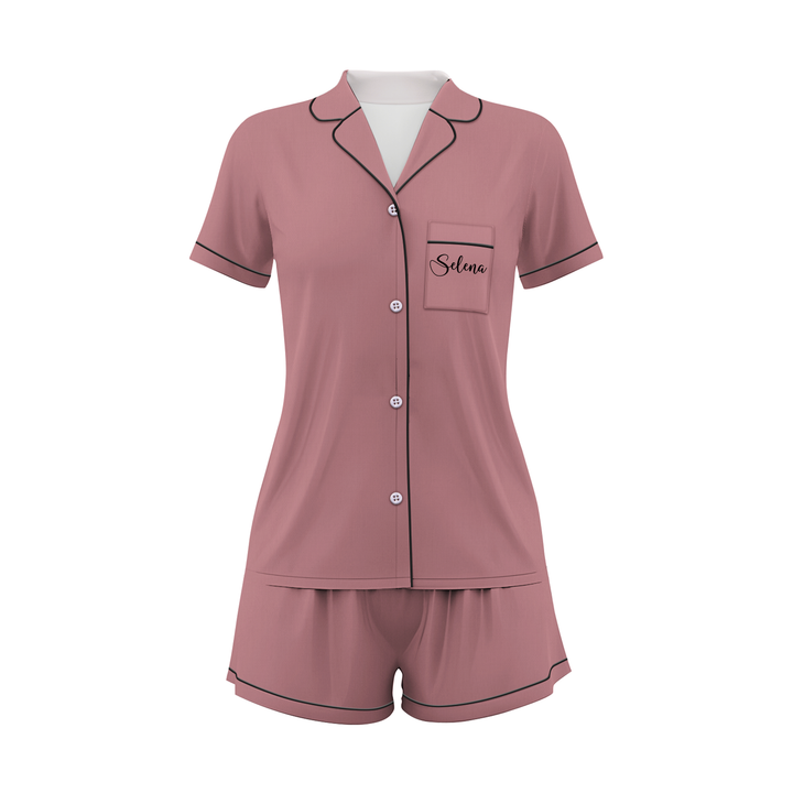 Custom Text Women Short Pajamas Set