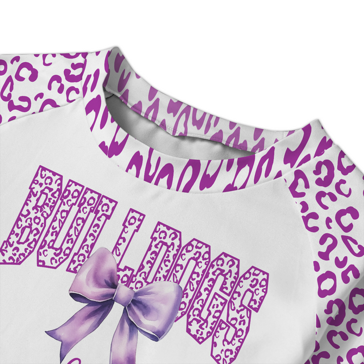 Custom Mascot Bow Cheer All-Over Print  Raglan Sleeve Pajamas