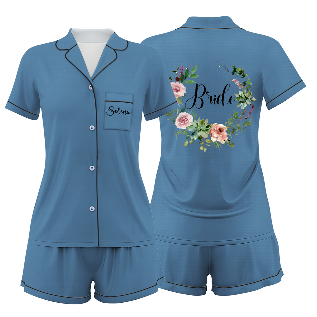 Custom Text Women Short Pajamas Set