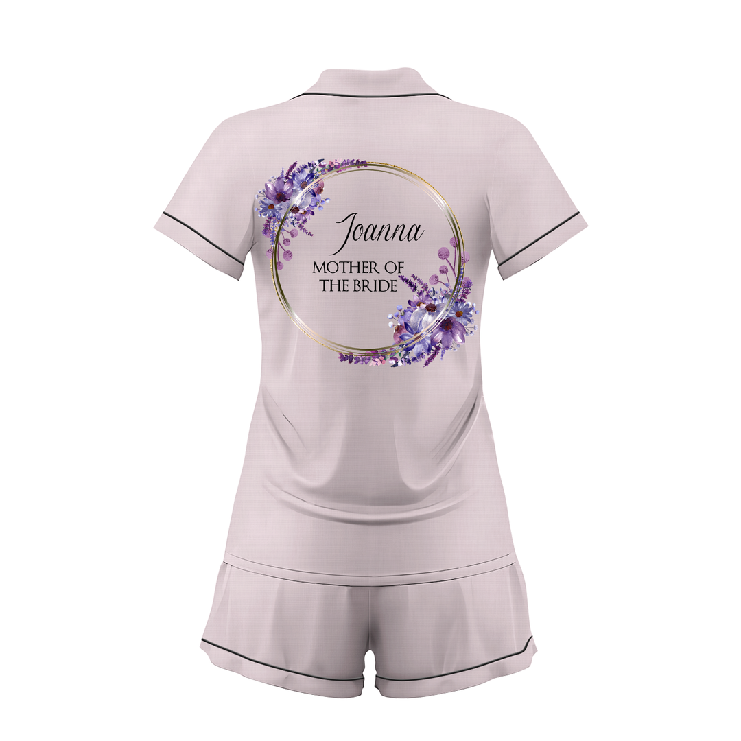 Custom Mother Of The Bride Wedding Satin Short Pajamas Sets