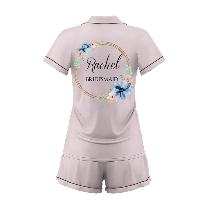 Custom The Bridesmaid Wedding Satin Short Pajamas Sets