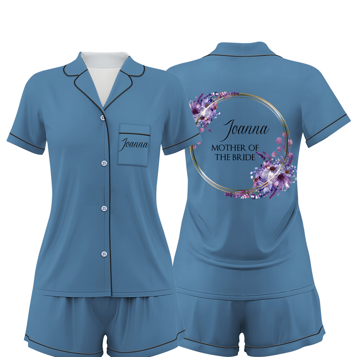 Custom Mother Of The Bride Wedding Satin Short Pajamas Sets