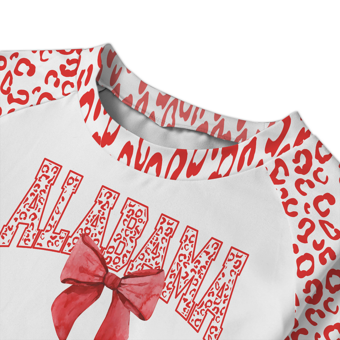 Custom Mascot Bow Cheer All-Over Print  Raglan Sleeve Pajamas