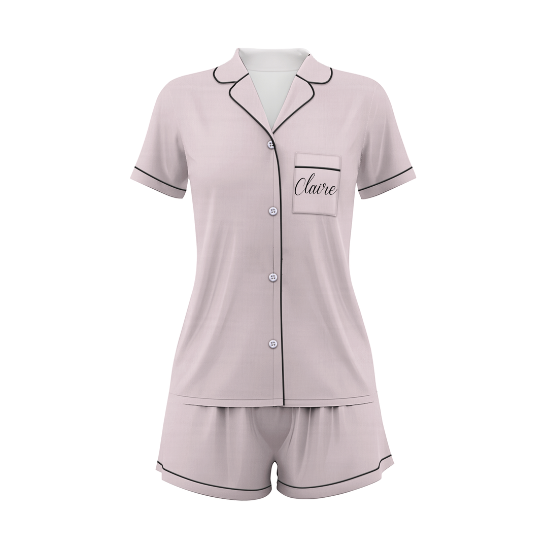 Custom Maid Of Honour Wedding Satin Short Pajamas Sets