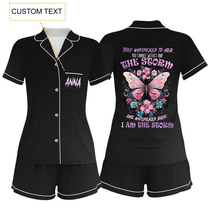 Custom  Butterfly Women Short Pyjamas Sets