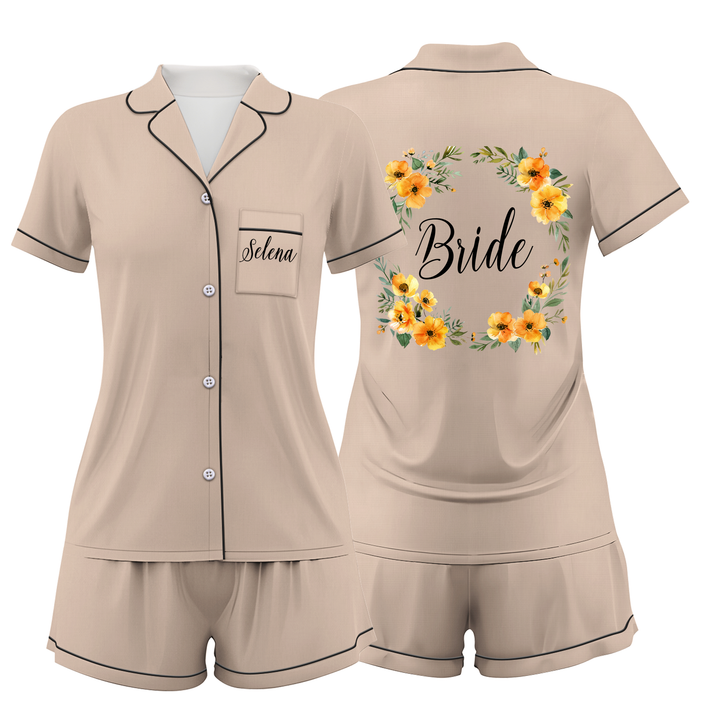 Custom Text Women Short Pajamas Set