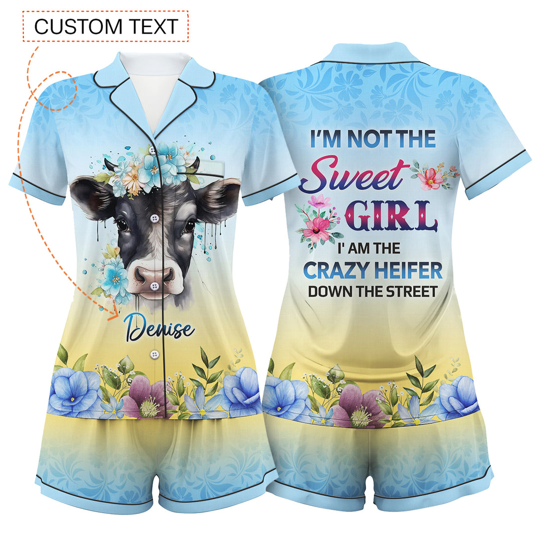 Custom Text  I’m Not The Sweet Girl Short Pajamas Set