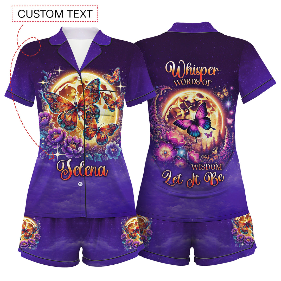 Custom Text Whisper Words Of Wisdom Short Pajamas Set