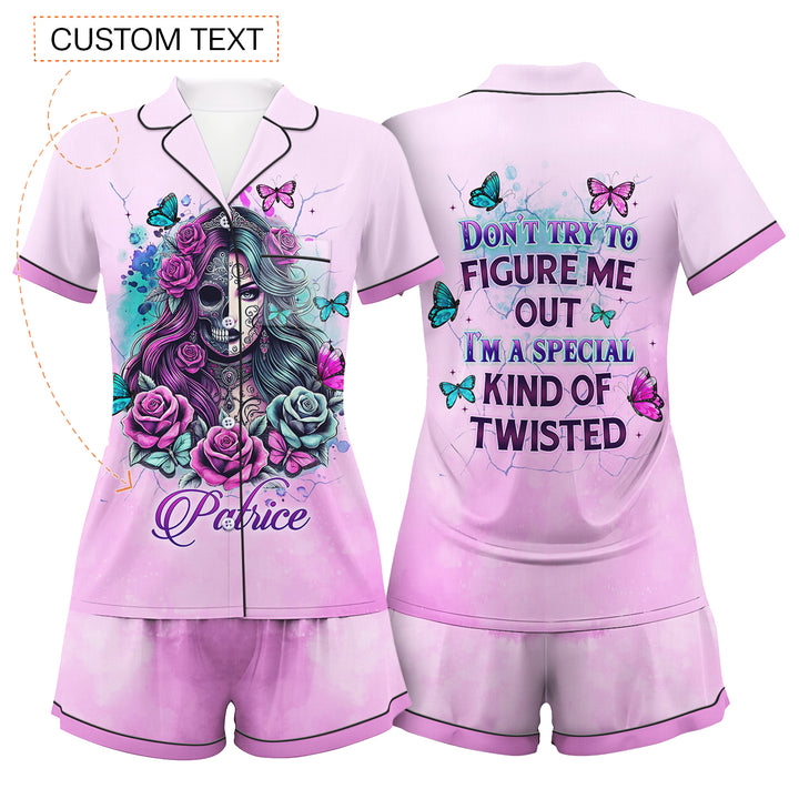 Custom Text  Don't Try To Figure Me Short Pajamas Set