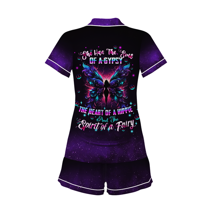 Custom Text She Has The Soul of a Gypsy Short Pajamas Set