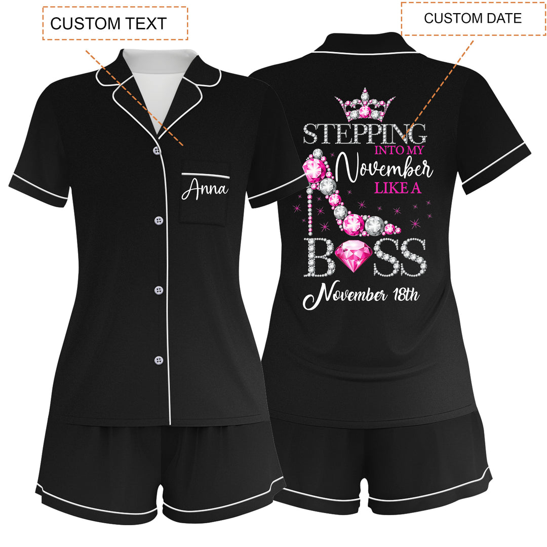 Custom Birthday Gift Women Short Pajamas Set