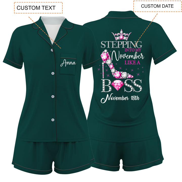 Custom Birthday Gift Women Short Pajamas Set