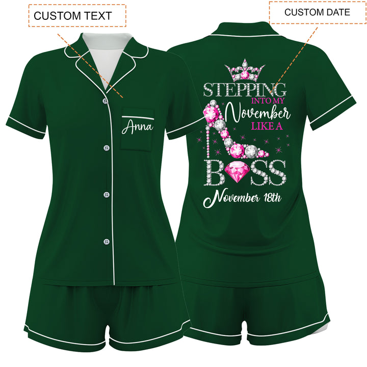 Custom Birthday Gift Women Short Pajamas Set