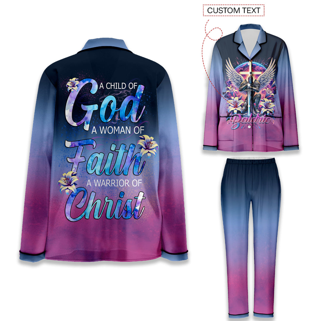 Custom Text I Am Daughter Of A King Who Is Not Moved Long Pajamas Set