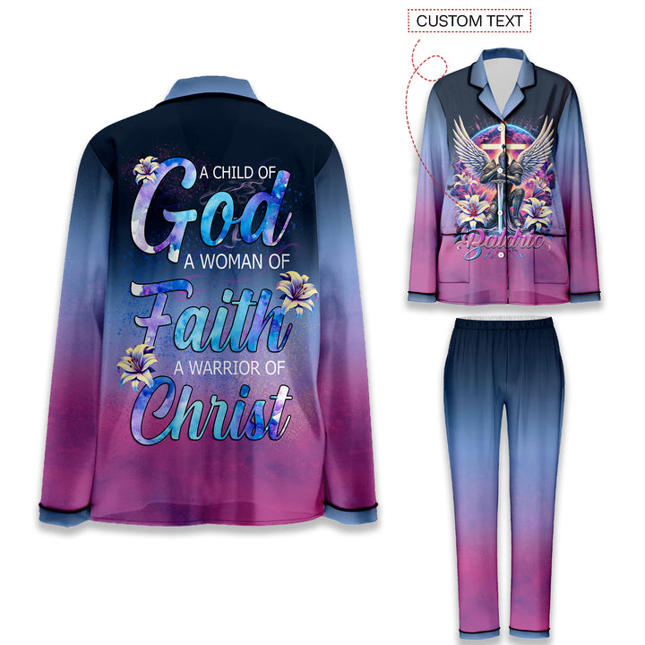 Custom Text I Am Daughter Of A King Who Is Not Moved Long Pajamas Set