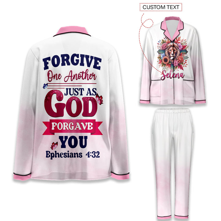 Custom Text Forgive One Another Just As God Long Pajamas Set